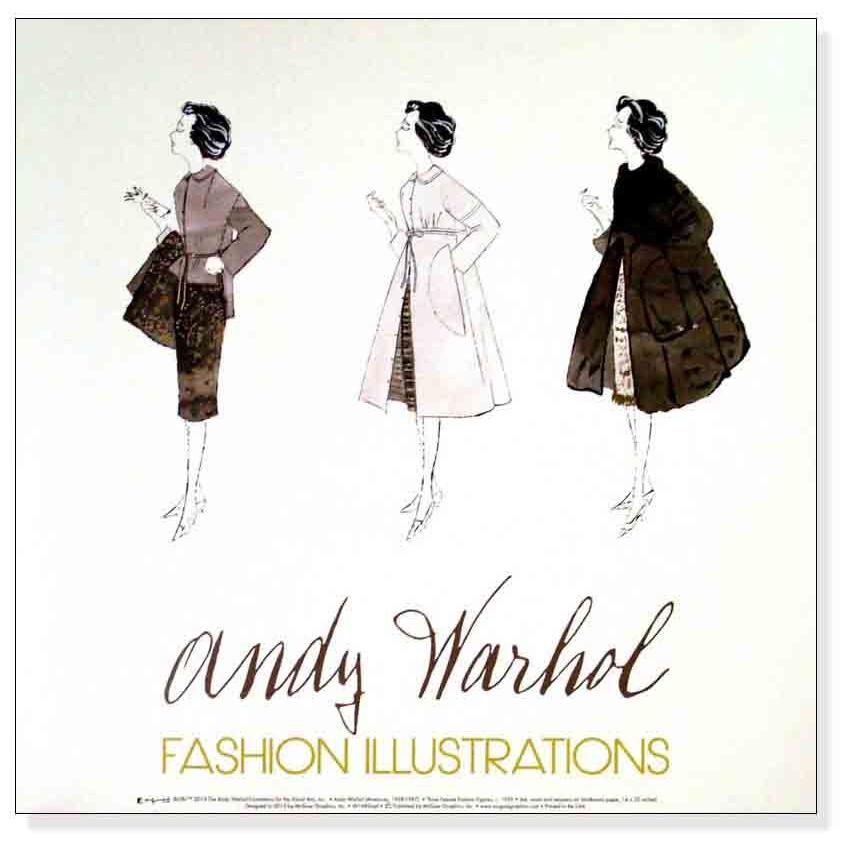 Three Female Fashion Figures、 c. 1959（アンディ ウォーホル） 額装
