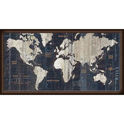 額装品/Old World Map Blue/ポスター