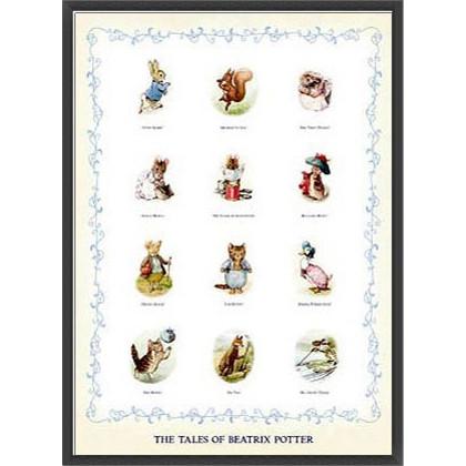 ピーターラビット The Characters of Beatrix Potter（ビアトリクス ポター） 額装品 ウッドベーシックフレーム