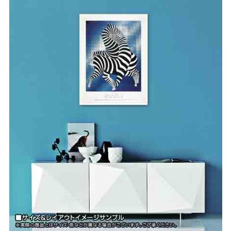 ポスター アート Zebras (Blue) 1987年（ヴィクトル ヴァザルリ） 額装
