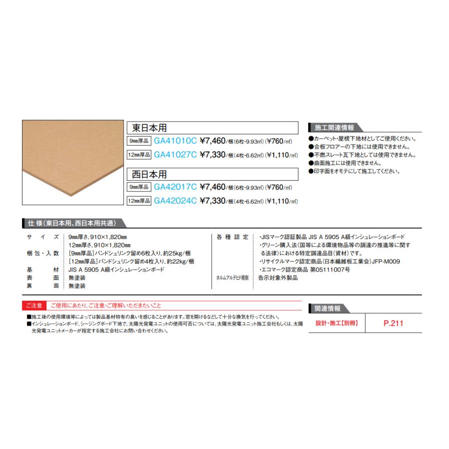 大建工業【ビルボード 12×910×1,820mm GA42024C 4枚入】DAIKEN 