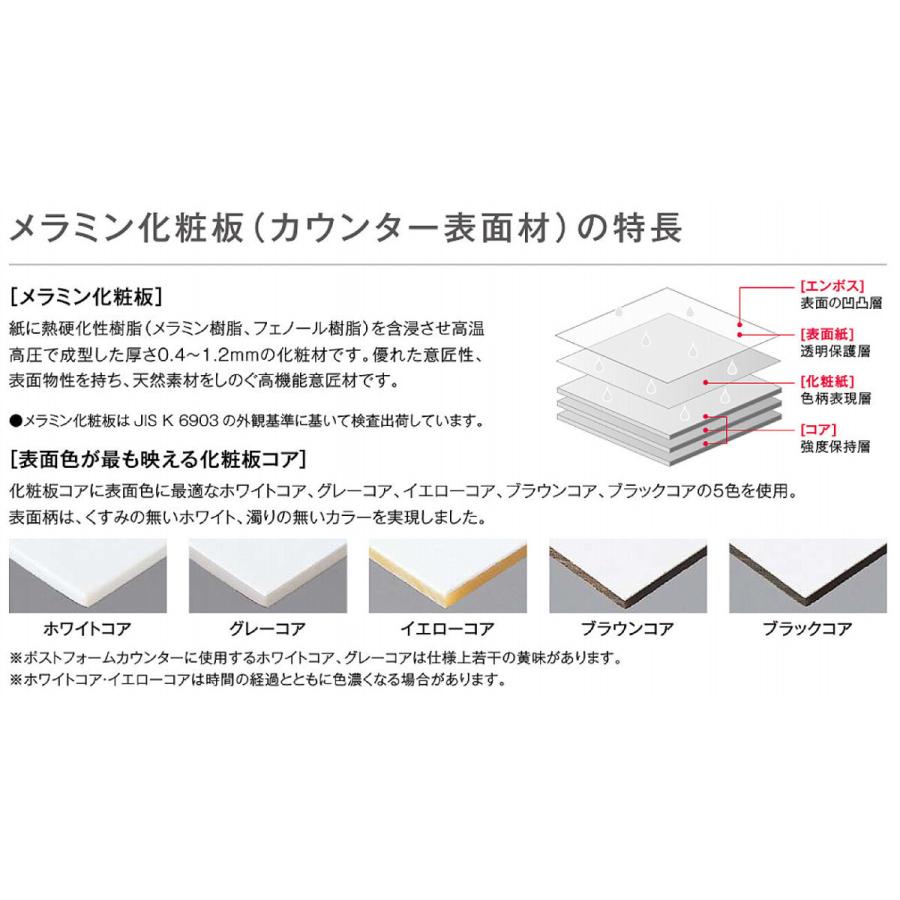 アイカ【ポストフォームカウンター KAA型 1,810mm×300mm×20mm KAA
