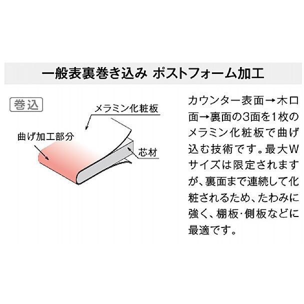 アイカ【ポストフォームカウンター　ウィルテクト　棚板・側板　UYA型　1，810mm×450mm×20mm　UYAN■■3D　1入】(■は色品番)