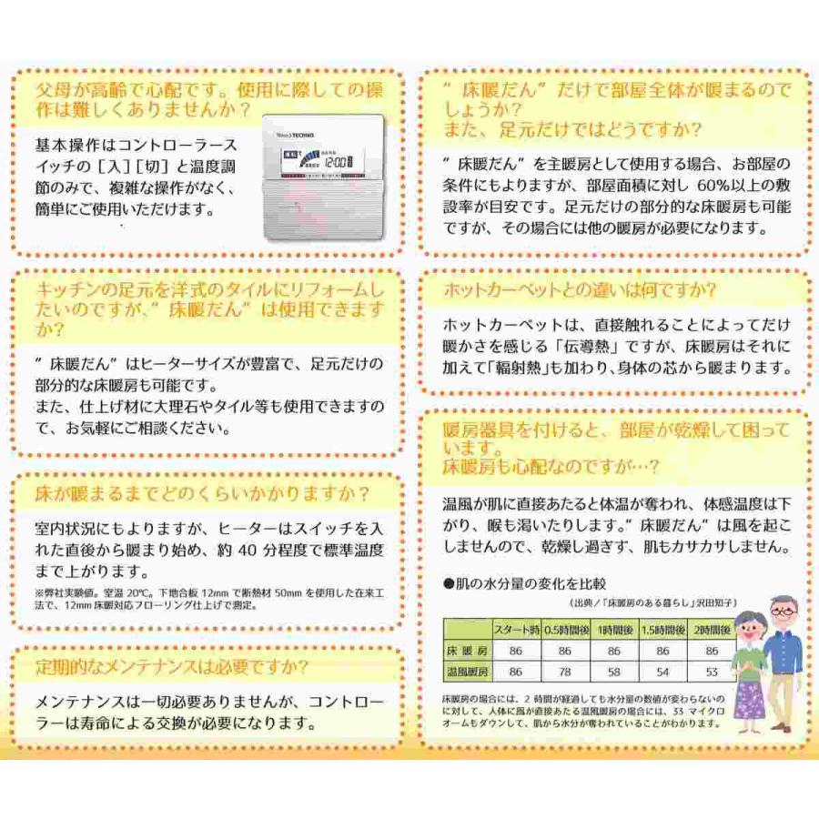 スリーエステクノ製電気式床暖房 床暖だん 6帖セット コントローラー1台付 安心の日本国内生産 69th6jou 01 アズライフ 通販 Yahoo ショッピング