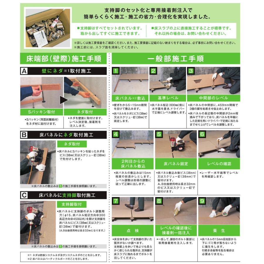 万協【WP型支持脚 WP-50h 50個入】適応床高43mm~50mm : アズライフ