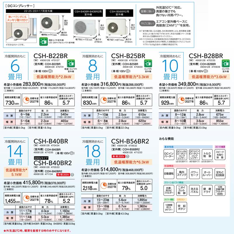 CORONA コロナ【リララBシリーズ　2023年最新モデルルームエアコン　CSH-B22BR　主に6畳用　単相100V】｜azlife｜03