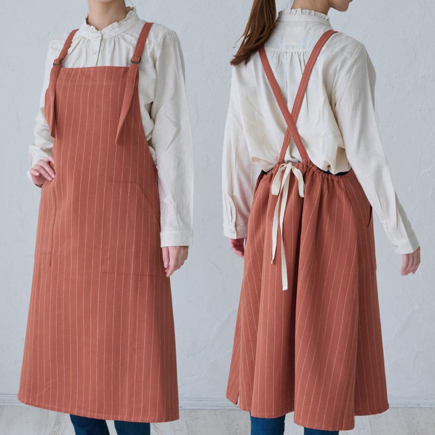 45RPM ストライプエプロン 大きなポケット付き 45RPM ストライプエプロン 大きなポケット付き 45RPM ストライプ