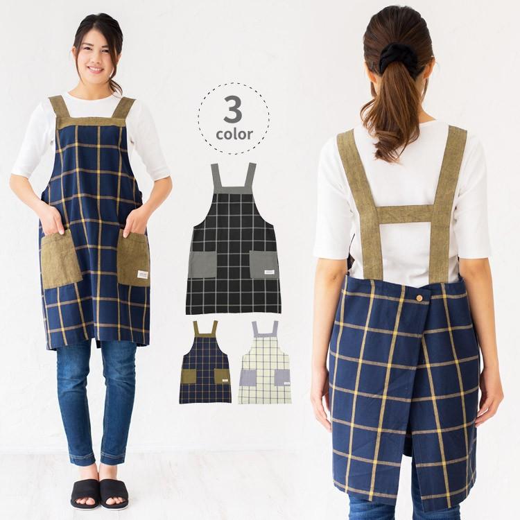 ｈ型 エプロン チェック おしゃれ かわいい 保育士 ワンピース 綿 H型 ワンピースエプロン ワンピース G26 Aznet 通販 Yahoo ショッピング