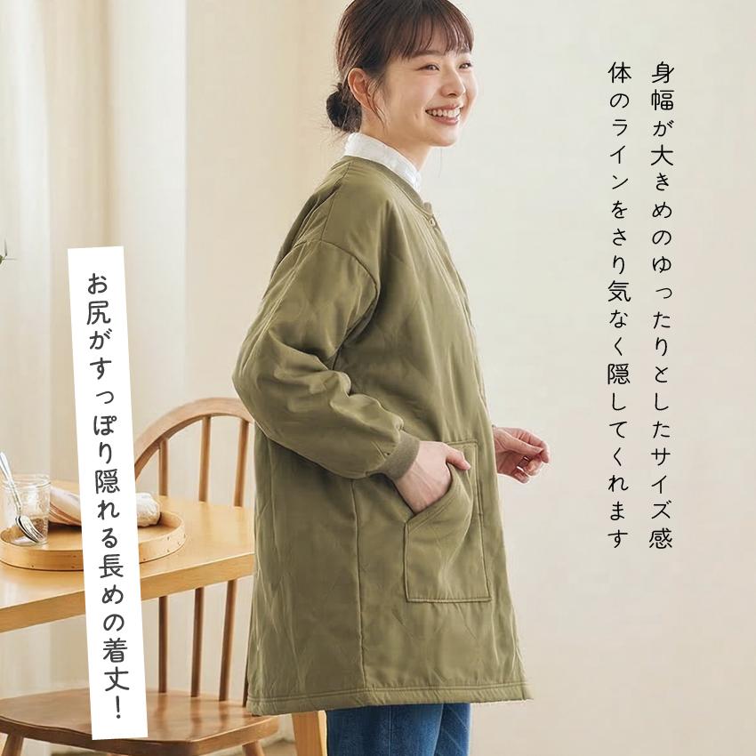 裏フリース 撥水加工 割烹着 裏起毛 無地 ゆったり かっぽうぎ