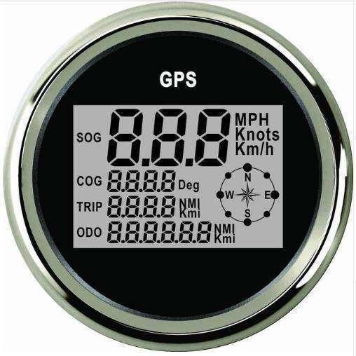 【送料無料/税込】車ボートー 85 mmデジタル GPS スピードメーター走行距離 0から999 ノットキロ/h mph バックラ|azone-ys|02