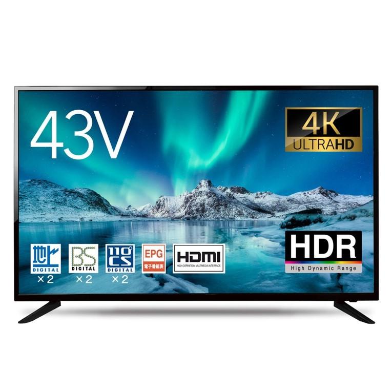 2019年製！ 43V型 4K 液晶テレビ FL-43U3020 裏番組録画対応 - 通販