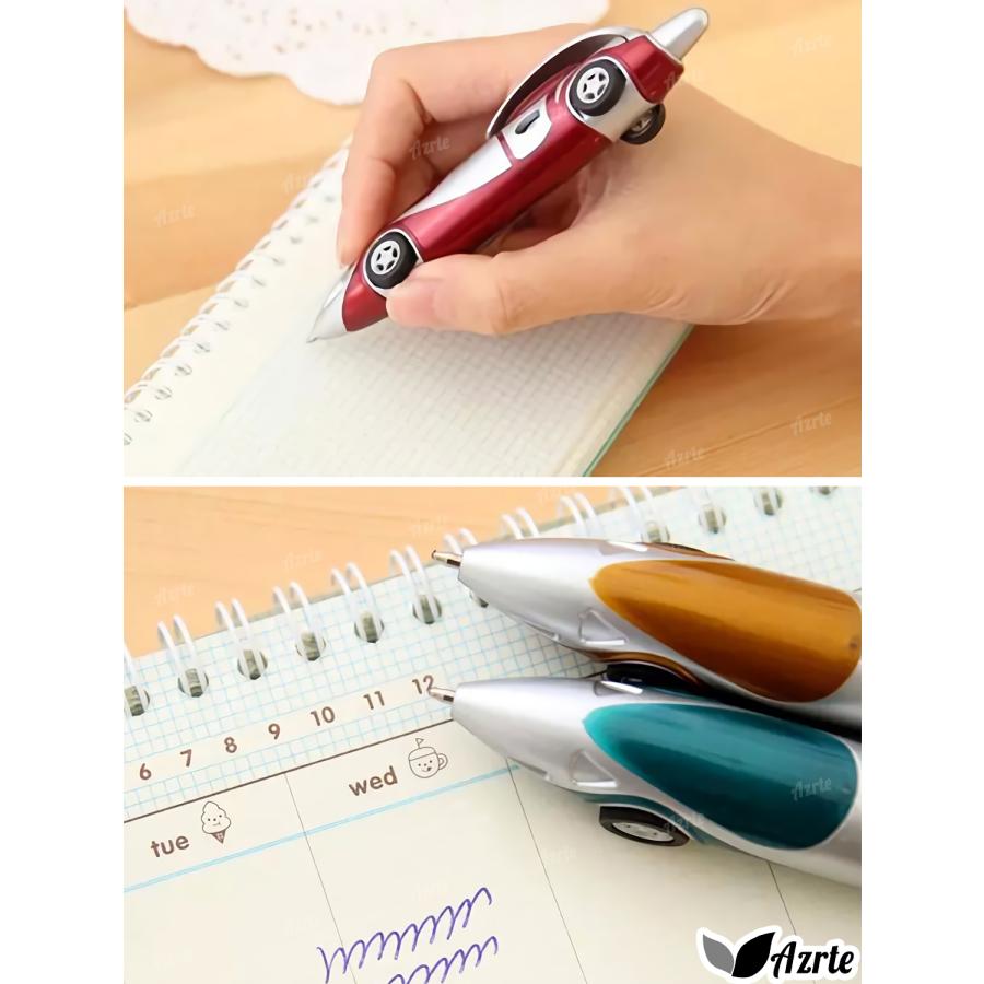 ボールペン 0.7mm 文房具 5本セット 筆記用具 おもしろ 雑貨 ノベルティ グッズ プレゼント 個包装 青 ミニカー 車 Azrte ...