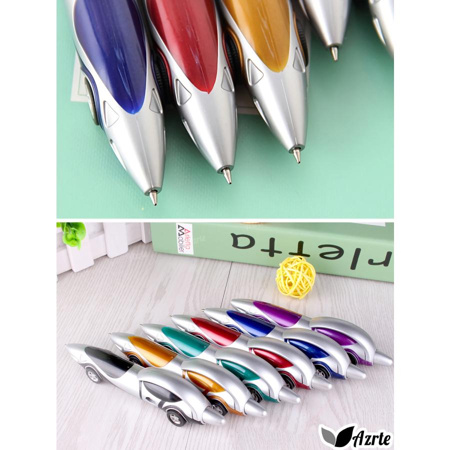 ボールペン 0.7mm 文房具 5本セット 筆記用具 おもしろ 雑貨 ノベルティ グッズ プレゼント 個包装 青 ミニカー 車 Azrte ...
