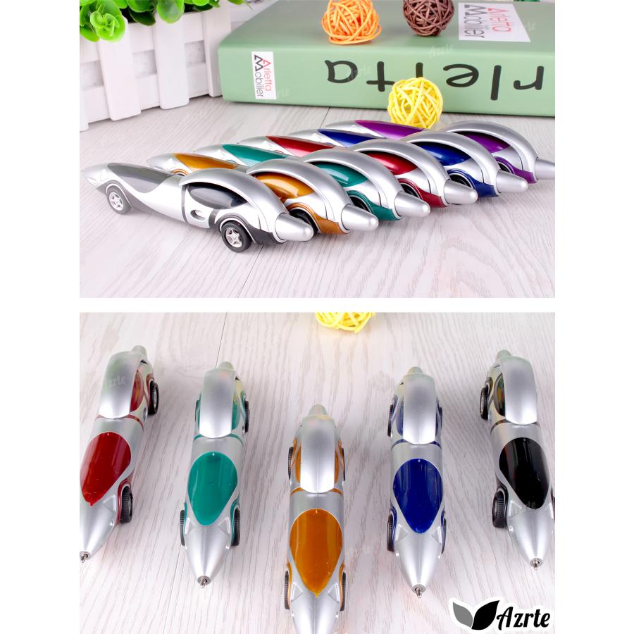 ボールペン 0.7mm 文房具 5本セット 筆記用具 おもしろ 雑貨 ノベルティ グッズ プレゼント 個包装 青 ミニカー 車 Azrte ...