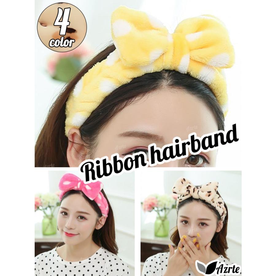 りぼん ヘアバンド 吸水 タオル ヘアターバン 可愛い 洗顔 お風呂 