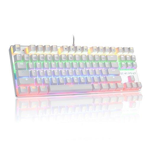 Hivenets 87キー メカニカルキーボード 青軸 ゲーミングキーボード 10パターン Led バックライトモード 有線 Win10 Win 8 Win7 64 Xp Vista Mac対