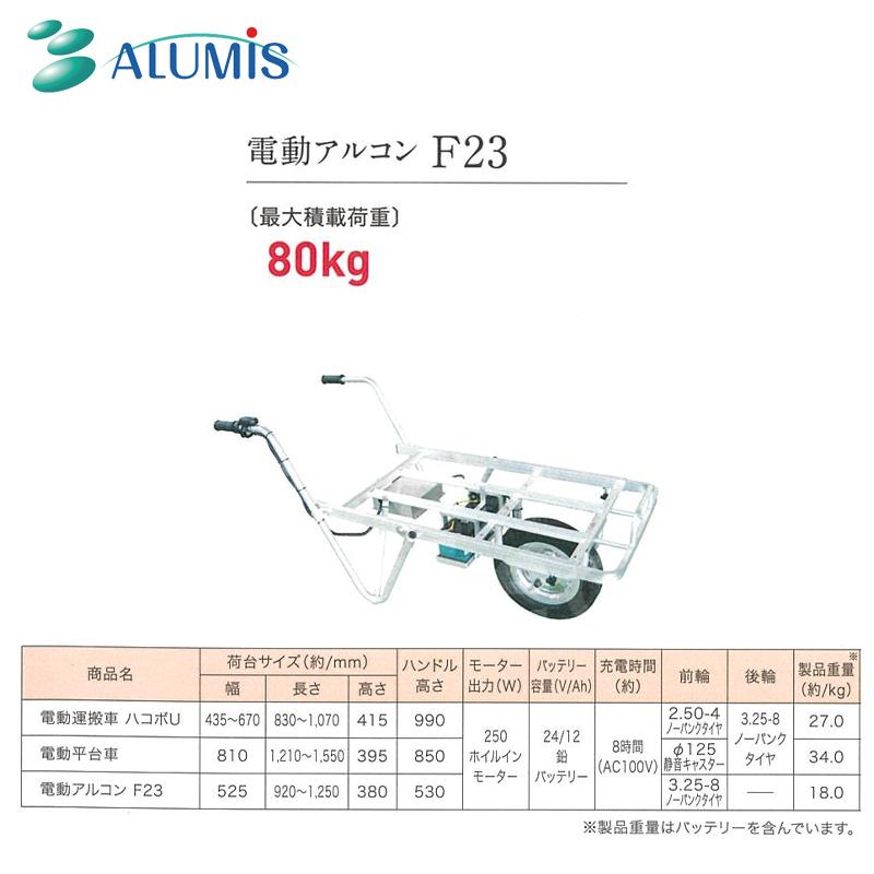 アルミス|電動式手押し車 電動猫吉 バッテリー駆動/1輪・3輪切り替え式|法人様限定 通販 アルミス 325-8 ノーパンクハートタイヤ