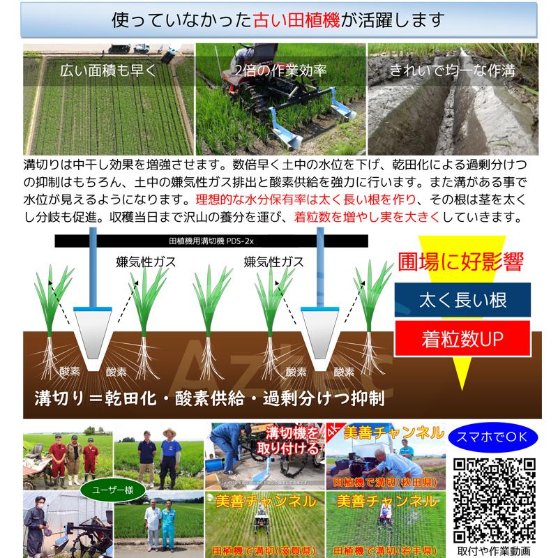 美善 乗用田植え機用溝切機 PDS-2 + HC-xx 培土板連数：2連 法人様 