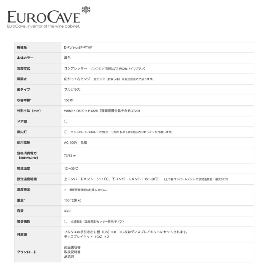 Compact59 EUROCAVE ユーロカーブ ワインセラー ピュア フルガラスドア