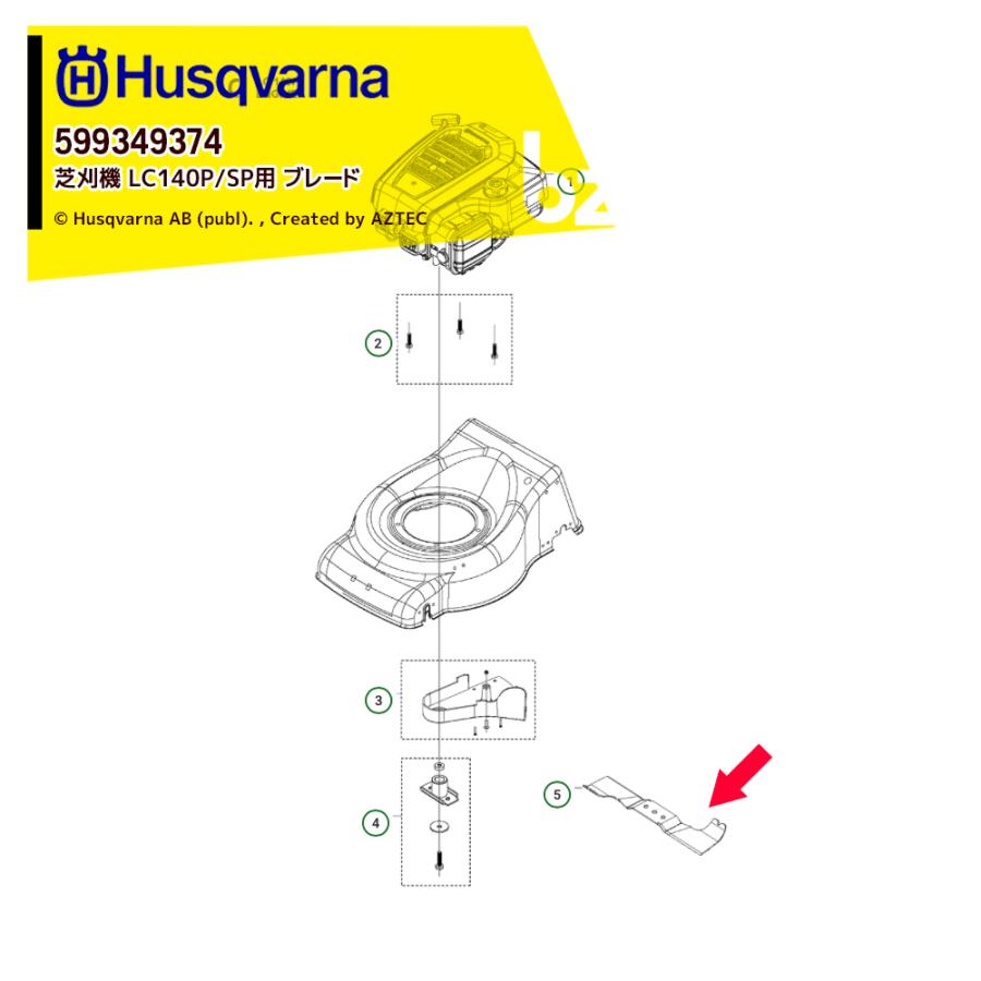 ハスクバーナ（Husqvarna） 部品 替刃 芝刈機 LC140P/SP用 ブレード