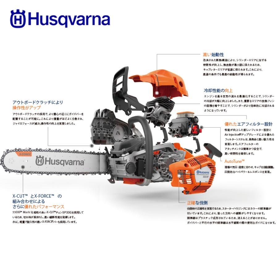 Husqvarna｜ハスクバーナ エンジン式チェンソー 550XP Mark II 45cm(18")RTL H25 コード967690858｜法人様限定｜aztec-biz｜02