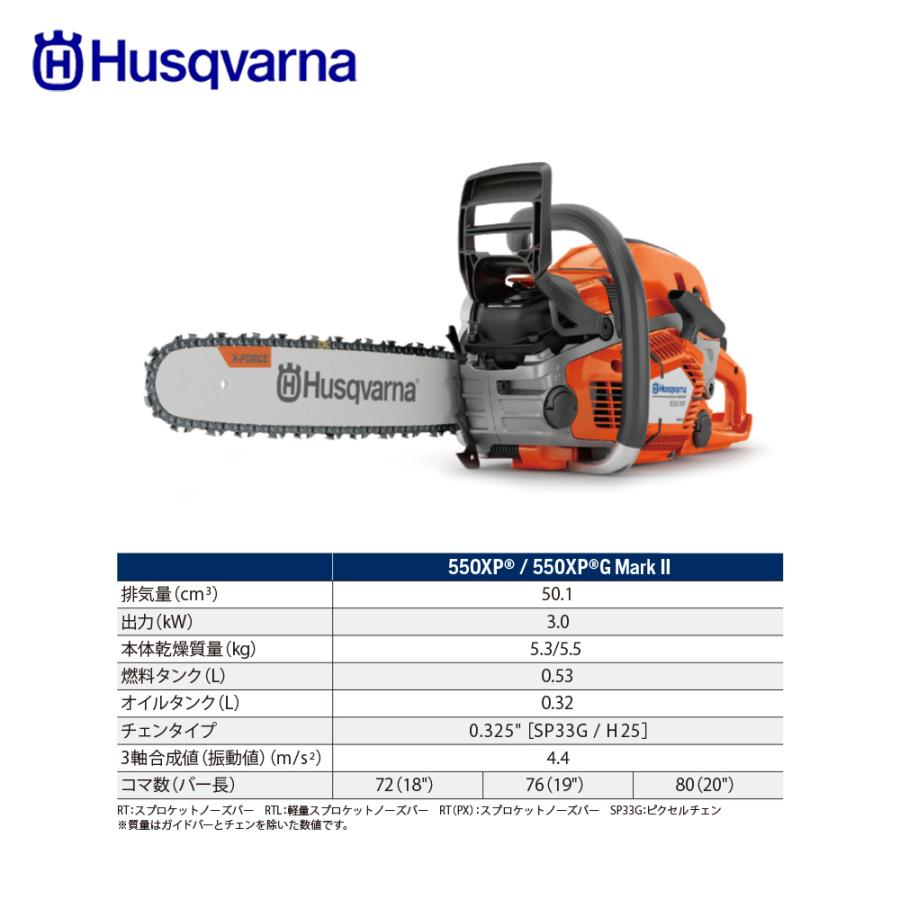 ハスクバーナ Husqvarna｜ハスクバーナ エンジン式チェンソー 550XPG 