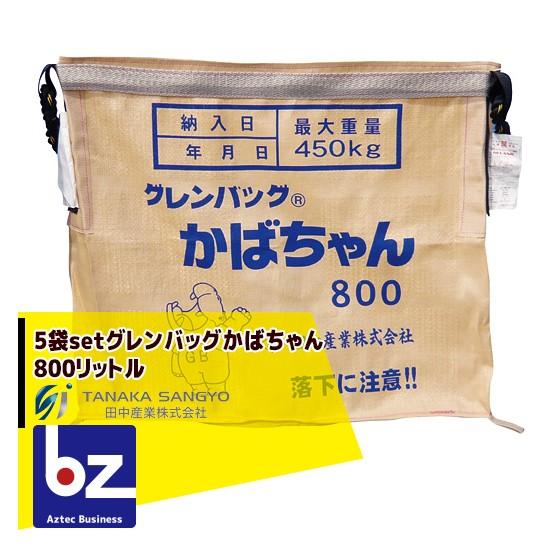 田中産業 <5枚セット>穀類輸送袋 グレンバッグかばちゃん 800リットル 