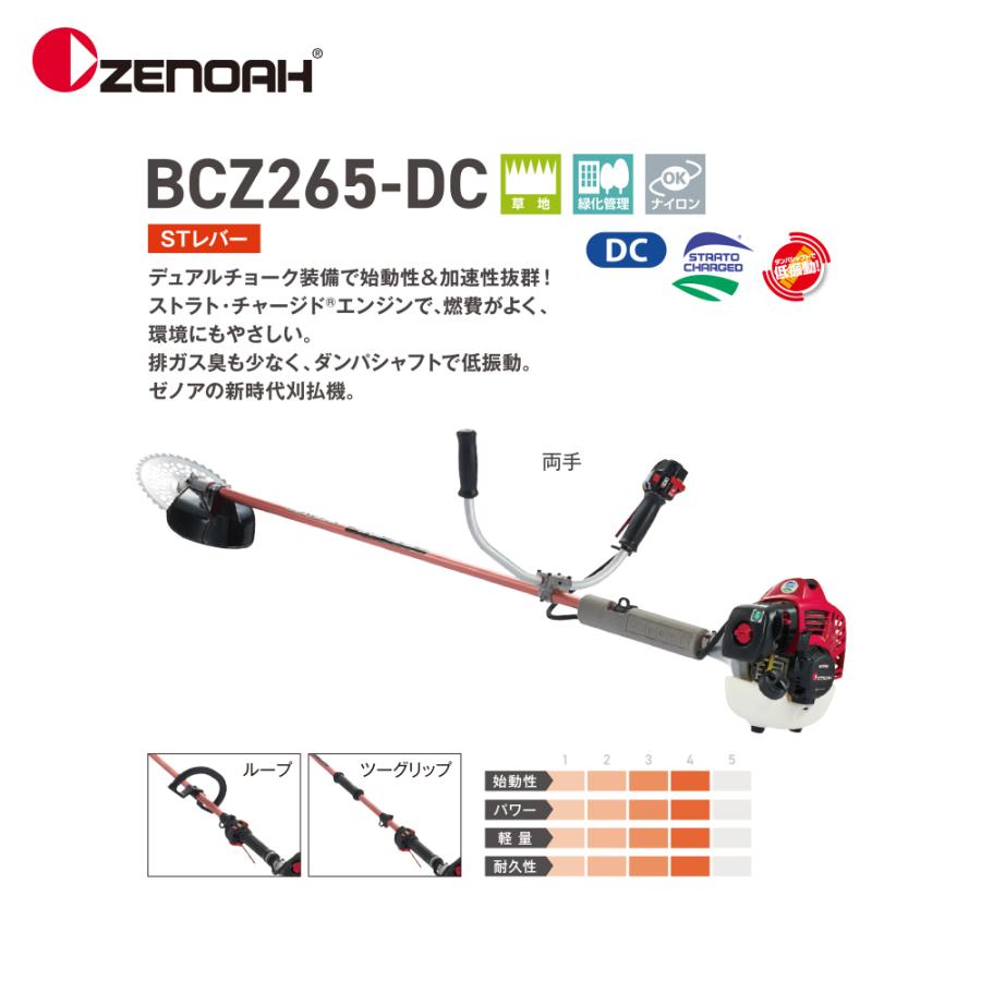 ゼノア 草刈り機 ZENOAH エンジン式刈払機 BCZ265W-DC 両手ハンドル