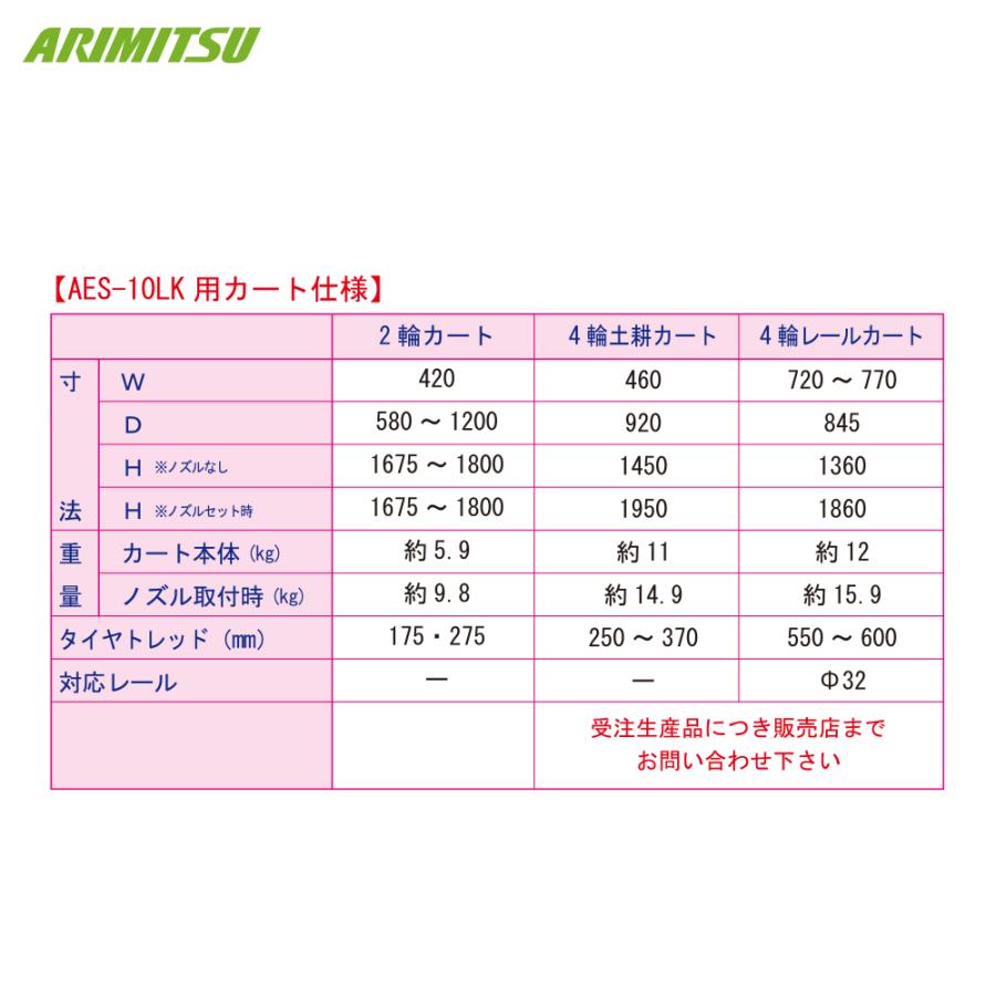 有光工業 アリミツ カート式静電ノズル10頭口 AES-10LK カートは別売