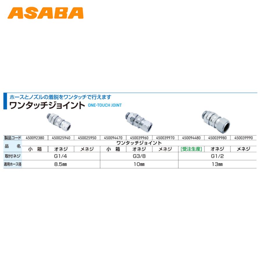麻場 ASABA ワンタッチジョイント G1/2 450094480 : AZTEC ヤフー