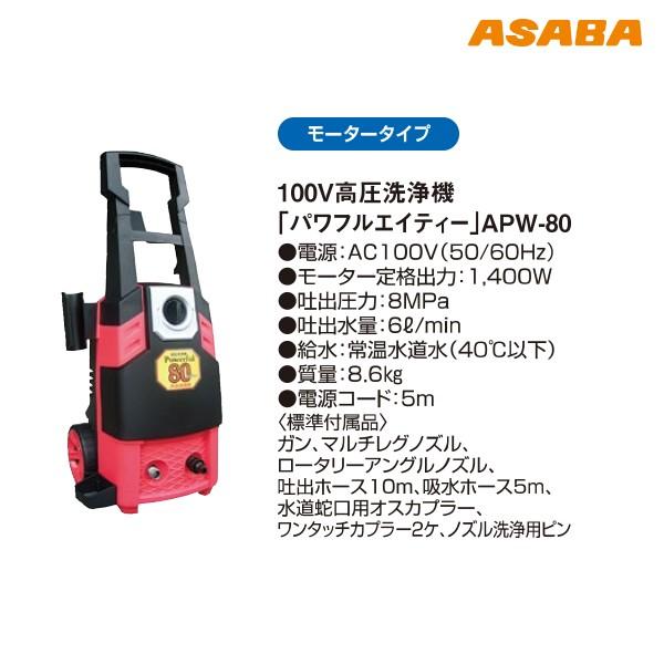 アサバ（麻場） asaba 100V高圧洗浄機 モータータイプ パワフル 