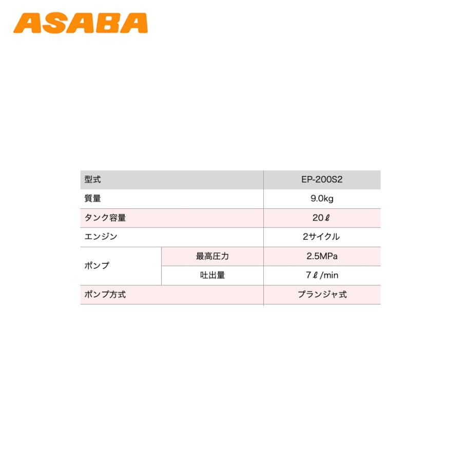 アサバ（麻場） asaba 背負動力噴霧機 さすけ フランジャ式 EP-200S2 2