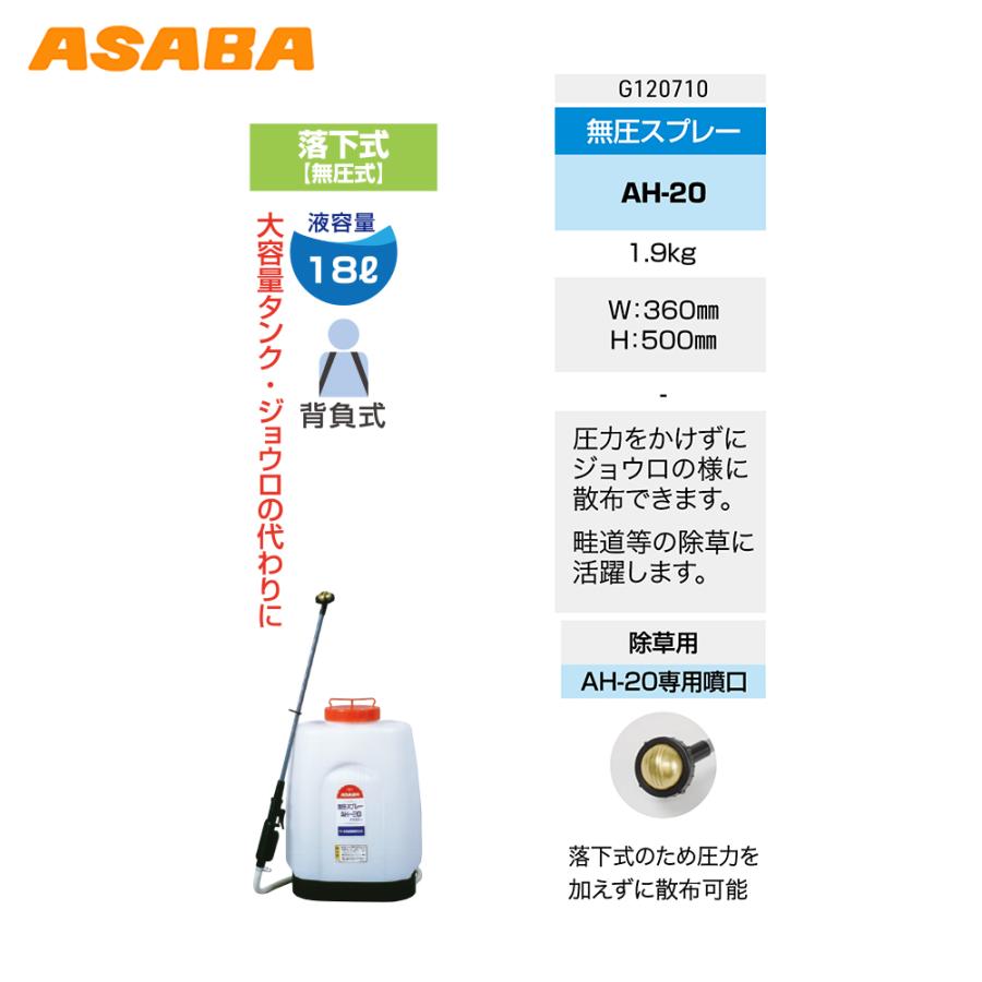 アサバ（麻場） asaba 人力背負式噴霧機 落下式 無圧式 無圧スプレー