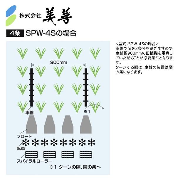 美善 田植機AT株間除草機「あめんぼ号」除草幅4条 SPW-42x ヒッチ付 2