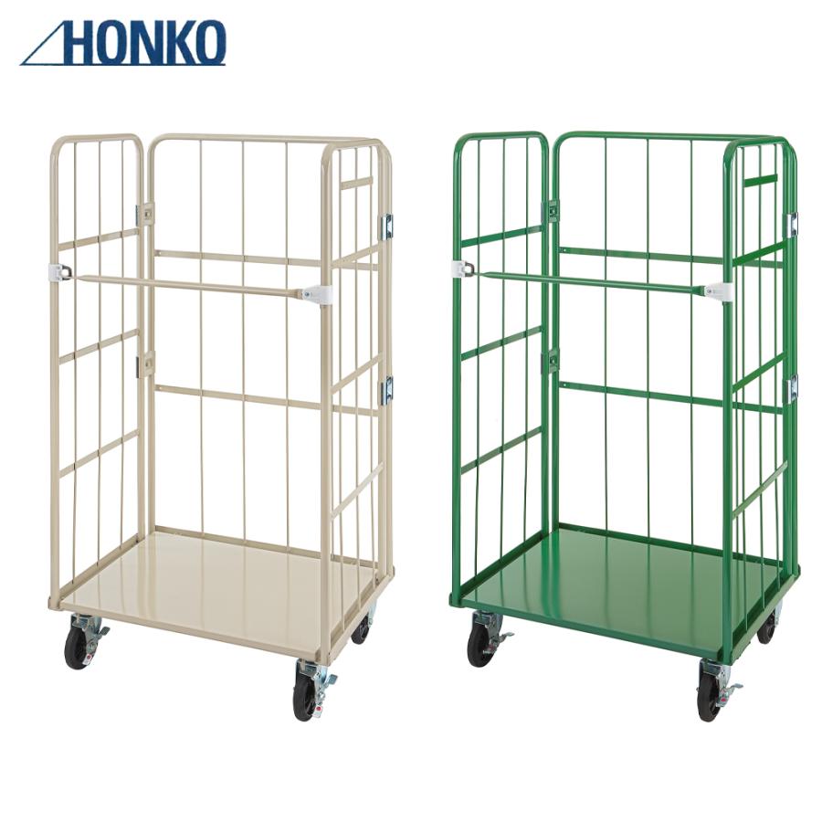 本宏製作所｜HONKO　物流搬送機器　カゴ台車　最大積載量500kg　床板スチールタイプ　新型イージーコンテナー　W1100×D800×H1450mm　NELS-5-45｜法人様限定