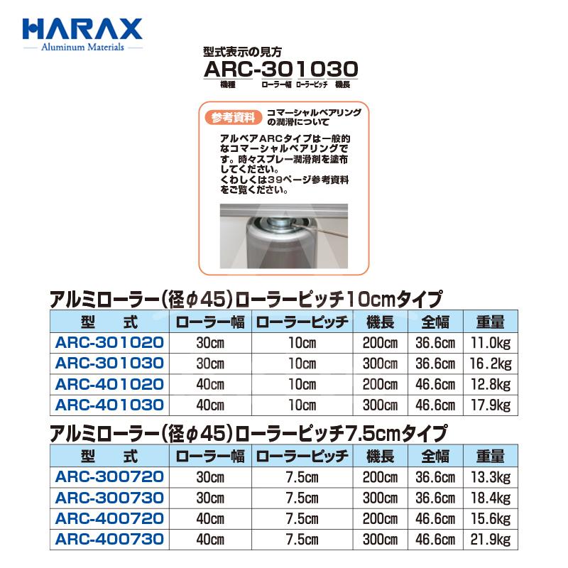 ハラックス｜HARAX　＜オプションset品＞アルミローラー　アルベア　ARC-300730　サイドガード　ARC-GL3000