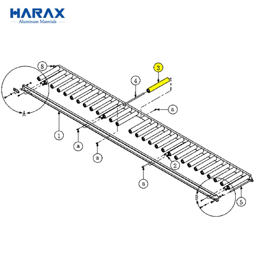 ハラックス|HARAX <純正部品>アルベア用 アルミローラー単体 ハラックス|HARAX <純正部品>アルベア用 アルミローラー単体