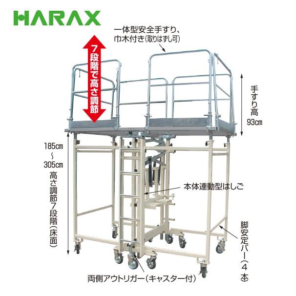 ハラックス｜HARAX フリーダムステージ FDS-3L ワンタッチ式高所作業足場・高所メンテ用・イベント用安全足場｜aztec｜02