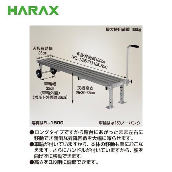 お値下げ！　HARAX FL-1800 フミラック ノーパンクタイヤ付踏台 ロングタイプ アルミ製 昇降回数減 快適ワーキング ステップ 中古品 ④ ハラックス HARAX フミラック FL-1800 アルミ製 タイヤ付踏台ロング