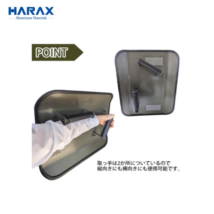 ハラックス <2本セット>HARAX 護身用 防犯アルミ製 さすまた さす又 刺股 XS-2000-OD 新色OD色 + アルミ盾 アルテクト OD色の画像