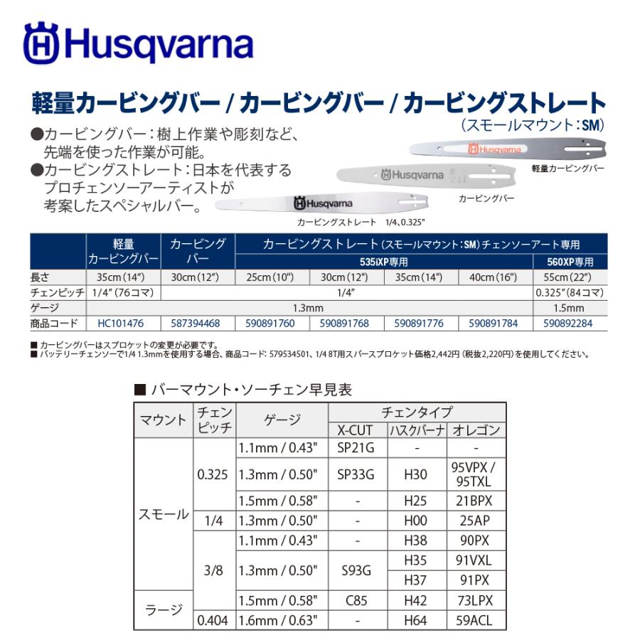ハスクバーナ（Husqvarna） ガイドバー カービングストレート 25cm 10