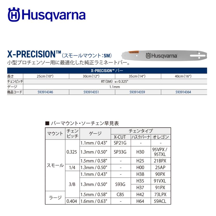 ハスクバーナ（Husqvarna） ガイドバー X-PRECISION スモールマウント
