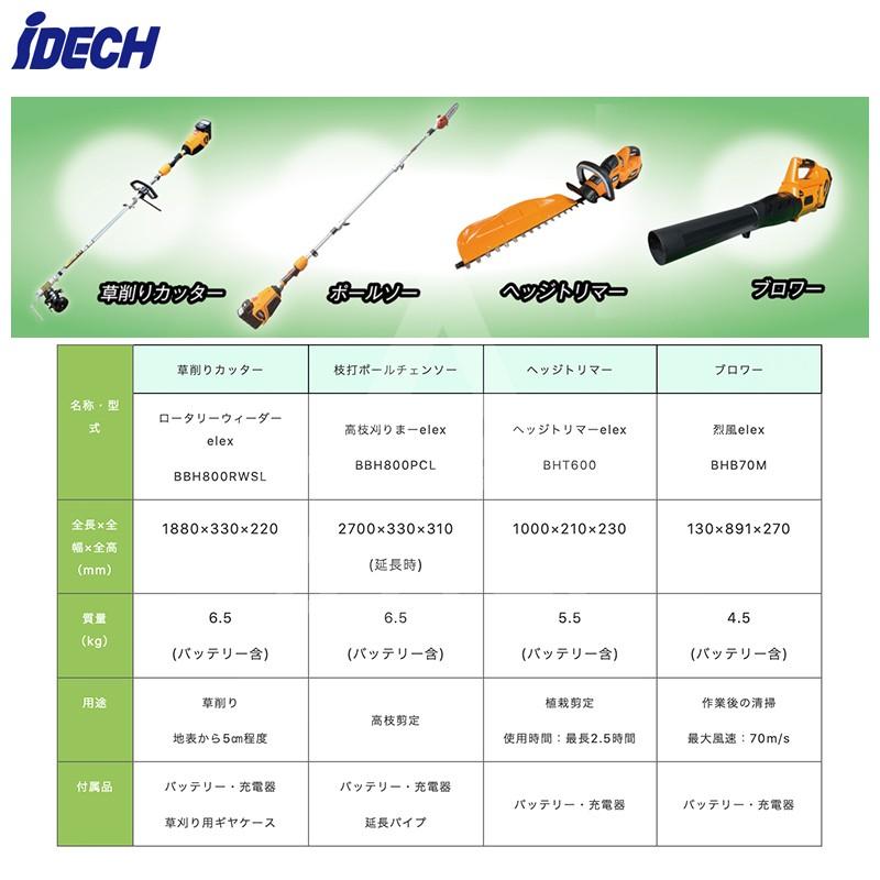 IDEC（アイデック） 58V/4Ahバッテリー ロータリーウィダーelex 草削り