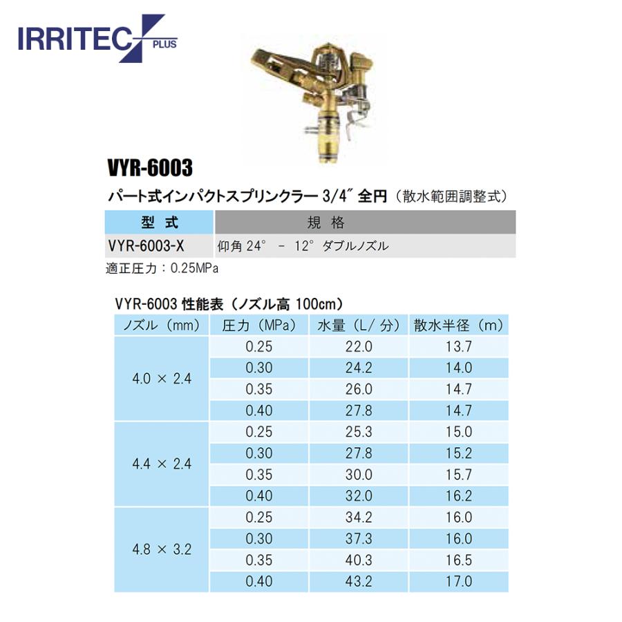 イリテック・プラス｜IRRITEC スプリンクラー VYR-6003-X : AZTEC ヤフーショップ - 通販 - Yahoo!ショッピング