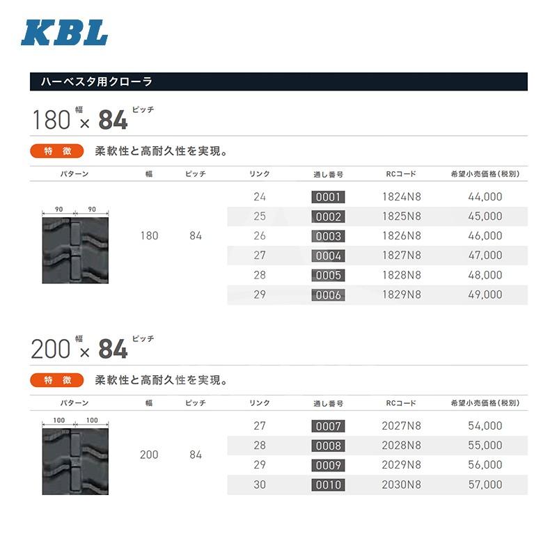 KBL｜＜2本セット＞コンバイン用クローラ幅200ｘピッチ84xリンク27  RC2027N8｜aztec｜02