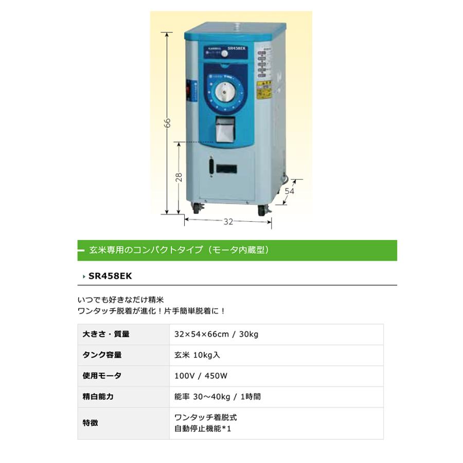 カンリウ工業 玄米専用のコンパクトタイプ モータ内蔵型 SR458EK