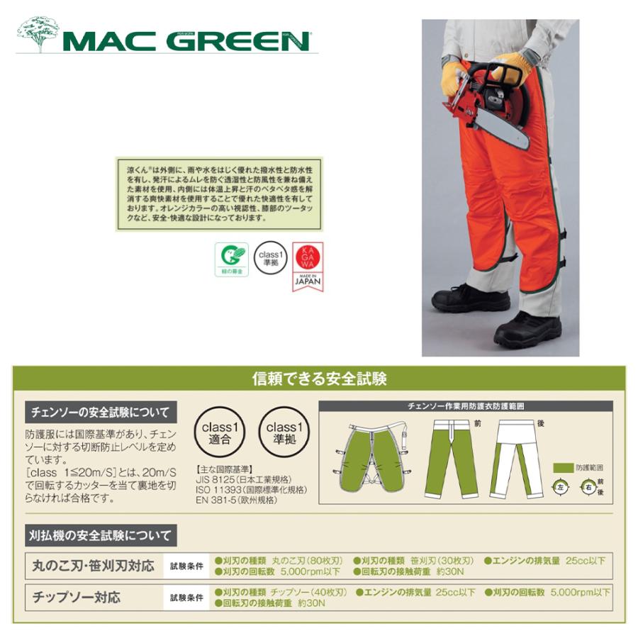 MAC GREEN｜マックス チェーンソー作業用チャップス 快適なチャップス 涼くん MT585DX｜aztec｜03
