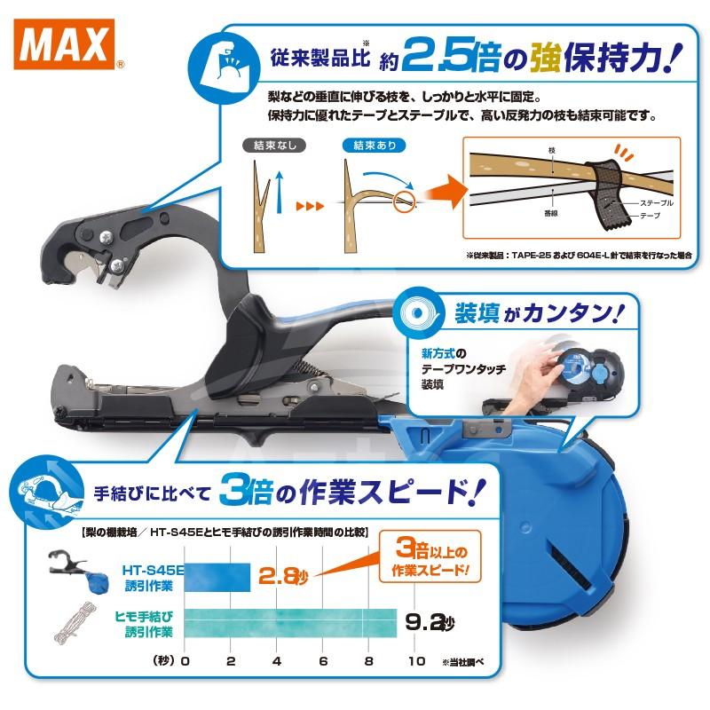 マックス　強保持テープナーHT-45E セット品 マックス（MAX） (2点セット) 強保持力テープナー HT-S45E ステープル