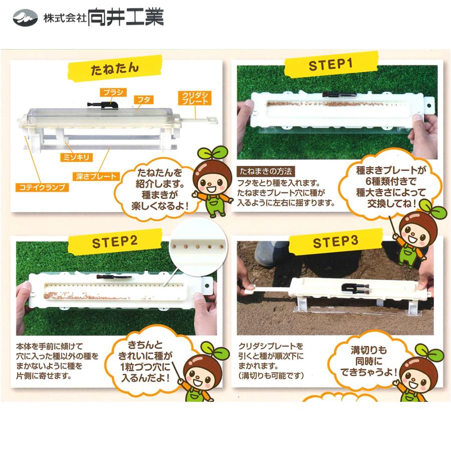 向井工業 種まき器 たねたん TN-6 家庭菜園 播種 種まき : AZTEC