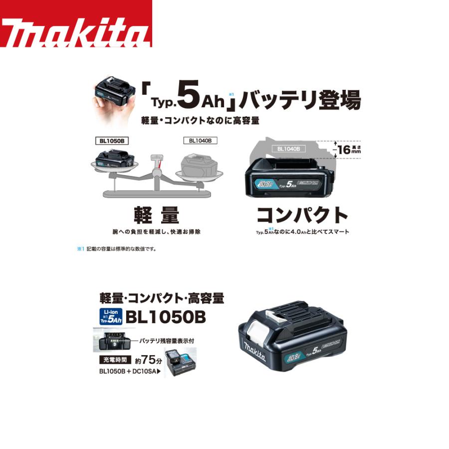 マキタ｜＜2本セット品＞10.8V 5Ahバッテリ BL1050B A-77213 バッテリー残量表示付き リチウムイオンバッテリー｜aztec｜02